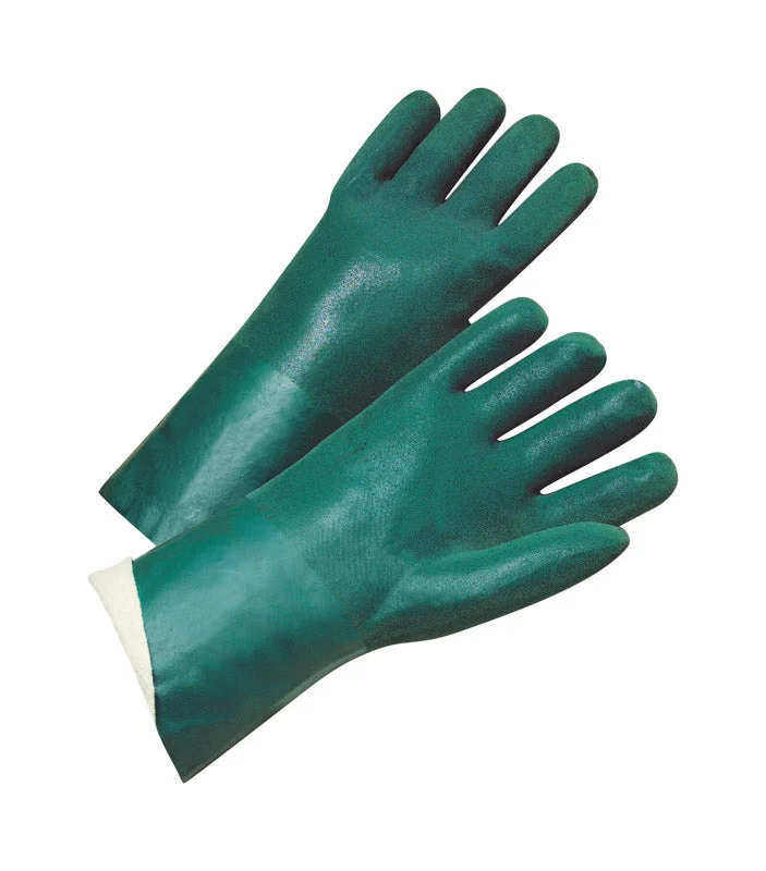 wool lined gloves -  West Chester  Unisex  Indoor/Outdoor  PVC  Coated  Cleaning Gloves  Green  L  1 pk