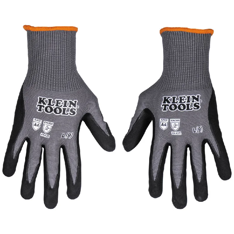 odor free gloves -  Klein 60589 Knit Dipped Gloves, Cut Level A4, Touchscreen, Large, 2-Pair