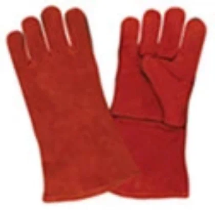 pro boxing gloves -  Leather Welding Glove, Red, (XL)