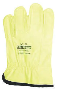 engraved gloves -  SALISBURY By Honeywell Size 10 Yellow 10" ILP Series Top Grain Cowhide Low Voltage Linesmen's Glove Protector With Straight Cuff, Leather On Palm Side And Orange Vinyl On Back