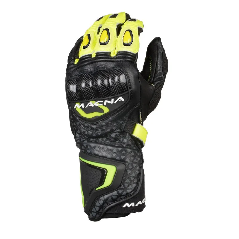 form fitting gloves -  Macna - Track R Black/Yellow Gloves