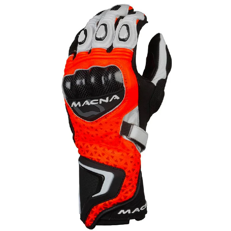 thick fleece gloves -  Macna - Track R Orange/White Gloves