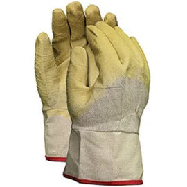 light cotton gloves -  MCR Safety Size Large Tufftex Yellow Latex Palm and Fingers Coated Work Gloves With Yellow Cotton And Polyester Liner And Duck Safety Cuff