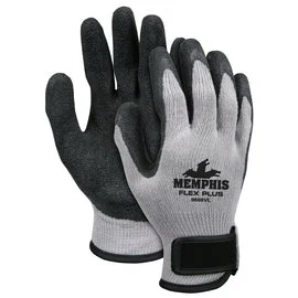 custom size gloves -  Memphis Glove Medium FlexTuff® 10 Gauge Latex Palm And Fingertips Dipped Coated Work Gloves With Cotton/Polyester Liner And Hook And Loop Cuff