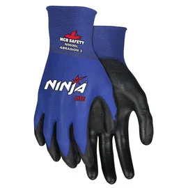 outdoor game gloves -  Memphis Glove Small Ninja® Lite 18 Gauge Polyurethane Palm And Fingertips Coated Work Gloves With Nylon Liner And Knit Wrist