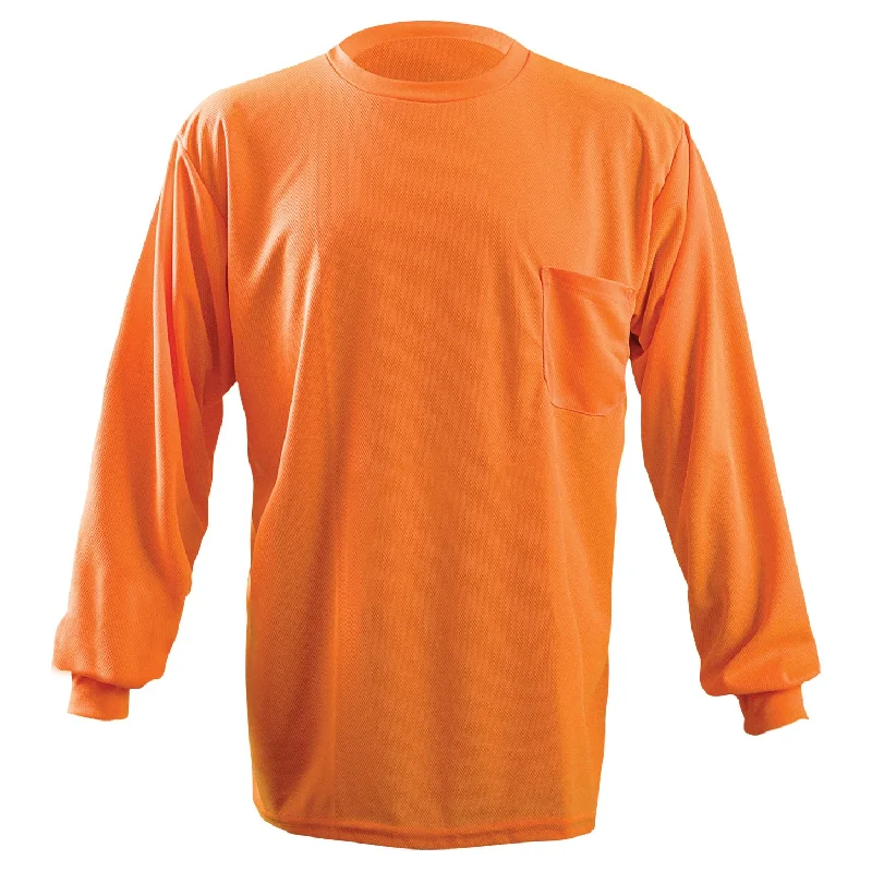 unique gloves -  OccuNomix LUX-XLSPB Wicking Birdseye Safety Long Sleeve T-Shirt - Yellow/Orange