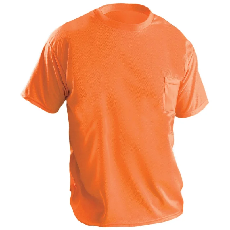 daily wear gloves -  OccuNomix LUX-XSSPB Wicking Birdseye Safety T-Shirt - Yellow/Orange