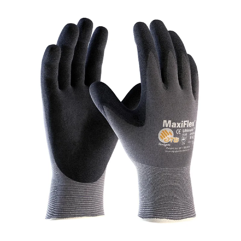 all weather gloves -  PIP 34-874/XXS MaxiFlex Ultimate, 15G Gray Nylon Shell, Black Nitrile Micro, XX-Small