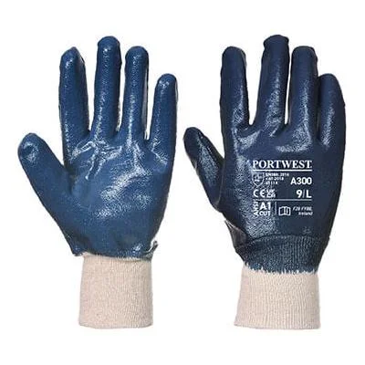 waterproof ski gloves -  Portwest RG30 Nitrile Knitwrist Glove - Blue