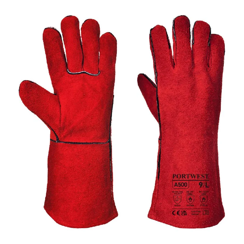 durable ski gloves -  Portwest RG50 Welders Glove - Red