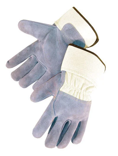 training sports gloves -  Premium Side Split - 3/4 Leather Back - 2 3/4" Rubberized Cuff - White Canvas Back - Kevlar Thread Sewn - Dozen