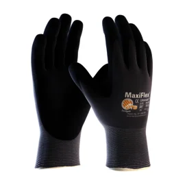 cheer gloves -  Protective Industrial Products 2X-Small MaxiFlex® Ultimate by ATG® 15 Gauge Black Nitrile Palm And Finger Coated Work Gloves With Gray Nylon And Elastane Liner And Continuous Knit Wrist