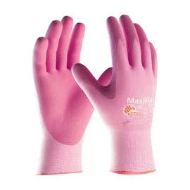 anti-skid gloves -  Protective Industrial Products Large MaxiFlex® Active By ATG® 15 Gauge Pink Nitrile Palm And Finger Coated Work Gloves With Pink Lycra® And Elastane Liner And Continuous Knit Wrist