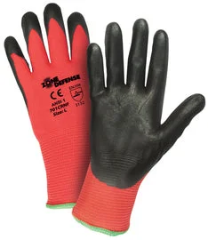 wrist support gloves -  Protective Industrial Products Large Zone Defense® 15 Gauge Nitrile Palm And Finger Coated Work Gloves With Nylon Liner And Knit Wrist