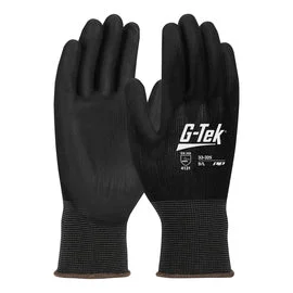 soft lined gloves -  Protective Industrial Products Medium G-Tek® 13 Gauge Polyurethane Palm And Finger Coated Work Gloves With Nylon Liner And Continuous Knit Wrist