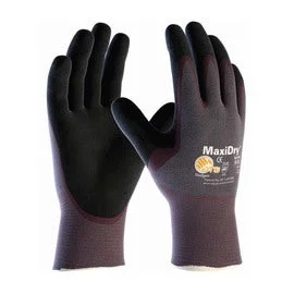 waterproof lined gloves -  Protective Industrial Products Medium MaxiDry® By ATG® Nitrile Palm And Finger Coated Work Gloves With Nylon Liner And Continuous Knit Wrist