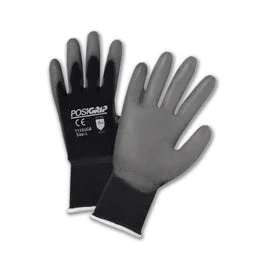 custom leather gloves -  Protective Industrial Products Medium PosiGrip® 15 Gauge Polyurethane Palm And Finger Coated Work Gloves With Nylon Liner And Rib Knit Cuff