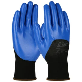 textured leather gloves -  Protective Industrial ProductsMedium G-Tek® 15 Gauge Nitrile Palm, Finger And Knuckles Coated Work GlovesWith Nylon