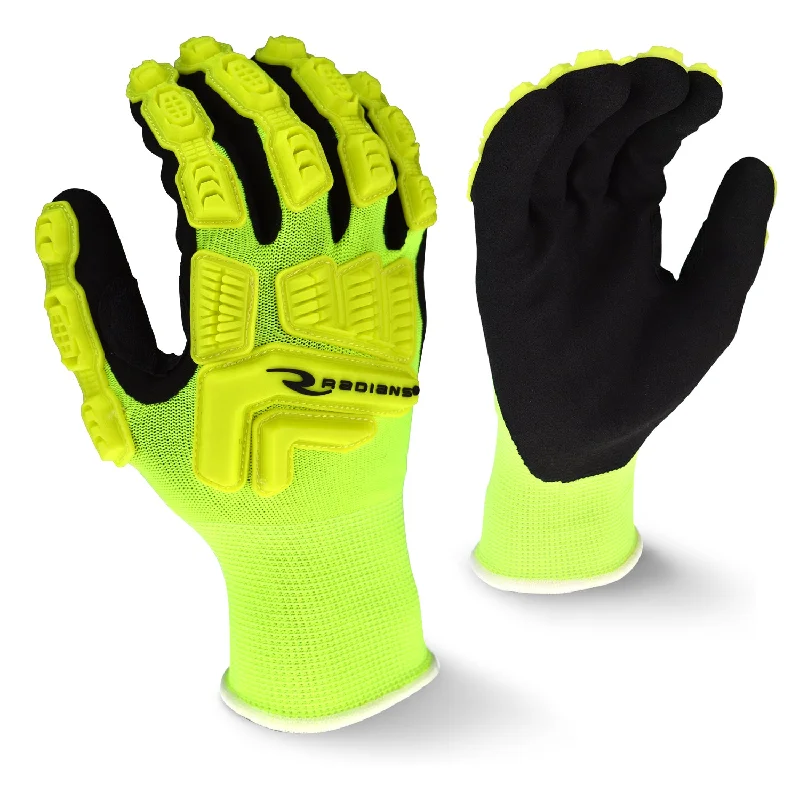 glitter gloves -  Radians RWG21L Large Hi-viz Lime Work Glove With TPR Back Of Hand