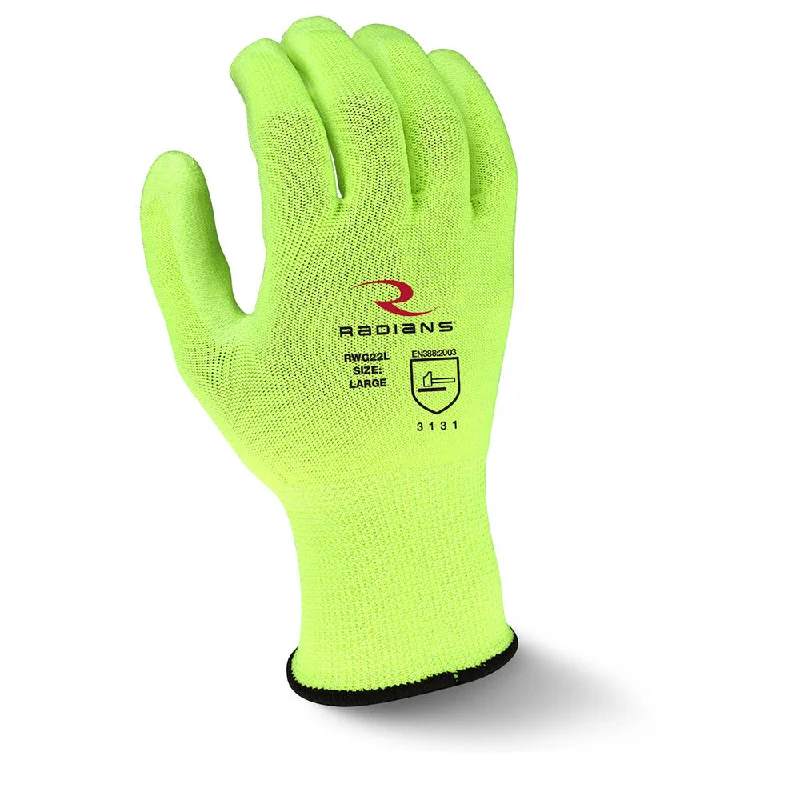 heavy cotton gloves -  Radians RWG22XL 13 Gauge Polyester Shell High Visibility Work Glove