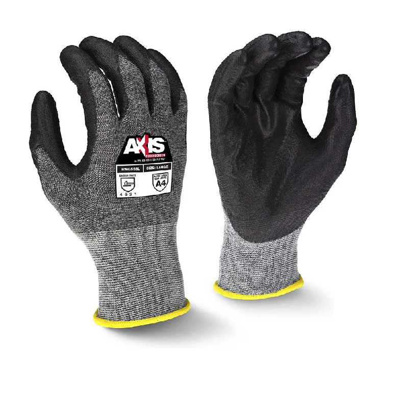 retro gloves -  Radians RWG566L AXIS Cut Protection Level A5 Touchscreen Work Glove, Large