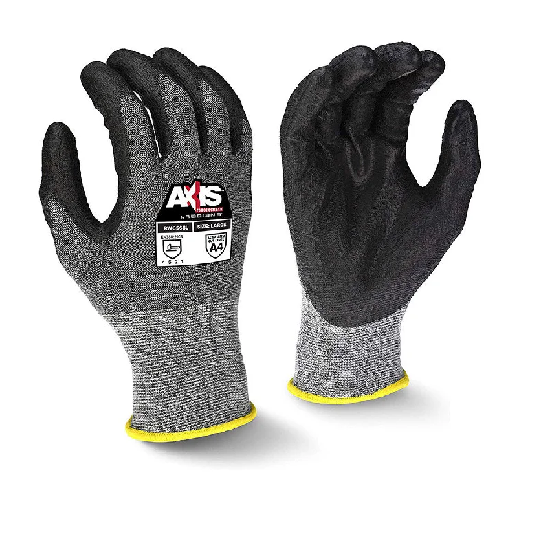 soft cotton gloves -  Radians RWG566XL Axis Touchscreen Cut Protection Level 5 Work Glove, XL