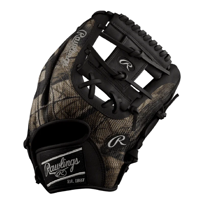 amateur boxing gloves -  Rawlings Custom 11.50" Inch I-Web Camouflage Speed Shell Black Heart of the Hide Infield Glove