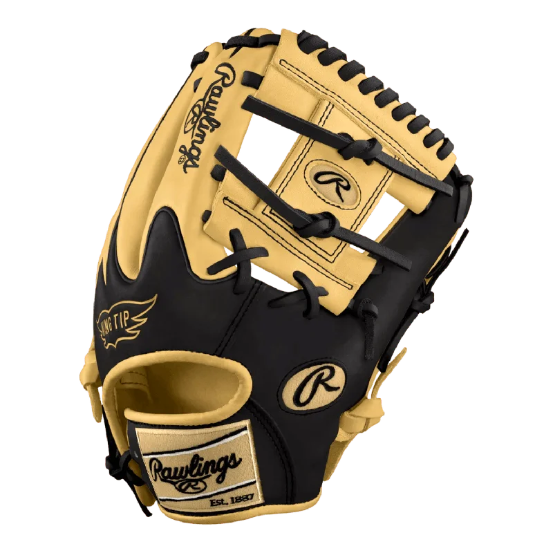 reinforced palm gloves -  Rawlings Custom 11.50" Inch I-Web Wing Tip Brown Heart of the Hide Infield Glove