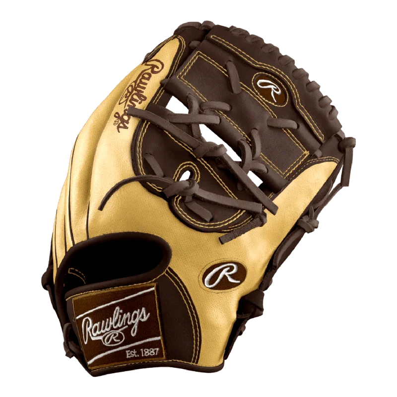 durable ski gloves -  Rawlings Custom 11.75" Inch Two Piece Web Blonde Speed Shell Brown Heart of the Hide Pitcher Glove