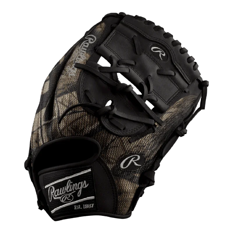 thermal ski gloves -  Rawlings Custom 11.75" Inch Two Piece Web Camouflage Speed Shell Black Heart of the Hide Pitcher Glove