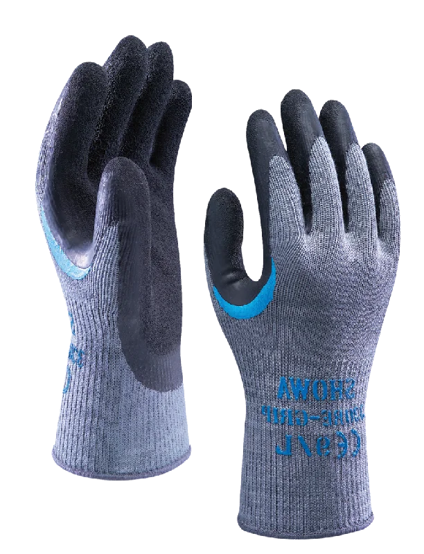 retro gloves -  SHOWA® ATLAS® - 330 Blue latex dip palm/fingertips (12 pairs)