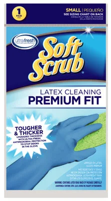 textured knit gloves -  Soft Scrub Latex Cleaning Gloves S Blue 1 pk