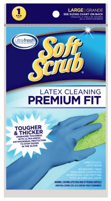 breathable suede gloves -  Soft Scrub Latex Cleaning Gloves L Blue 6 pk