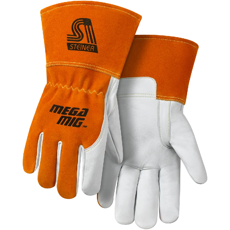 timeless gloves -  Steiner Industries 0232 Premium Heavyweight Grain Goatskin With Split Cowhide Back MIG Welding Gloves (One Dozen)