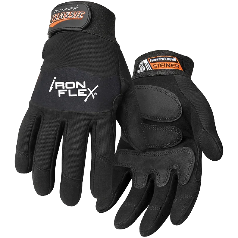 dye free gloves -  Steiner Industries 0961 IronFlex Classic Anti-slip Textured Breathable Synthetic Leather Palm Gloves