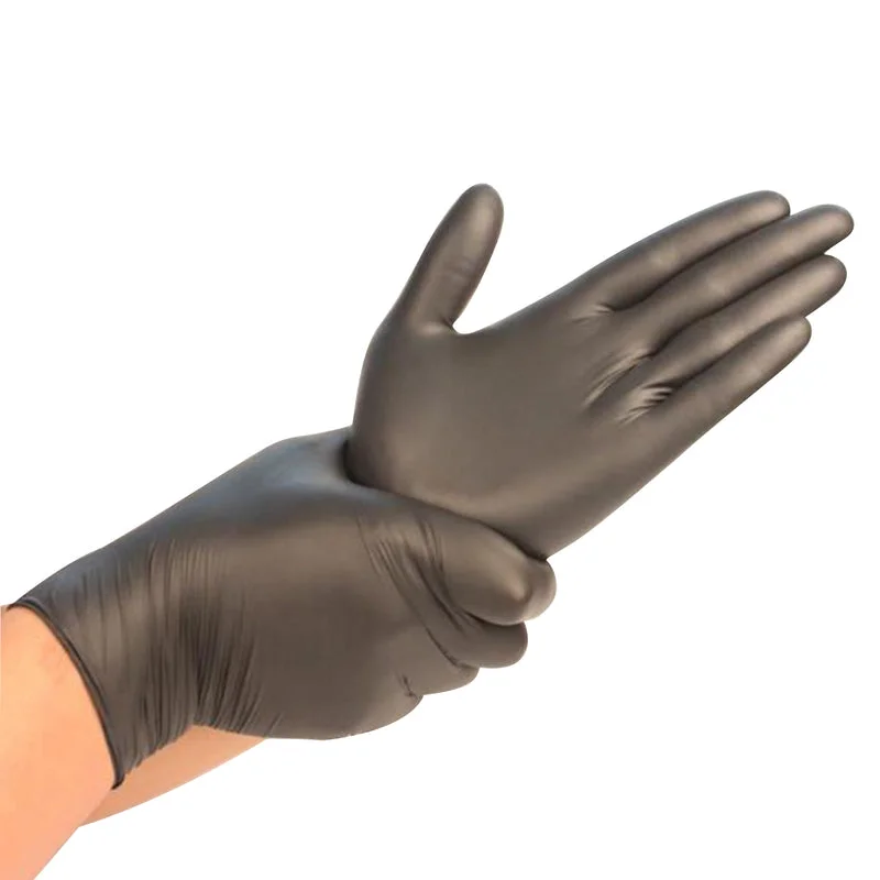 protective work gloves -  Synguard Nitrile Disposable Gloves Medium Black Powder Free 100 pc