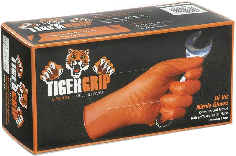 motorcycle riding gloves -  TIGERGRIP PF NITRILE GLOVES 7 MIL.