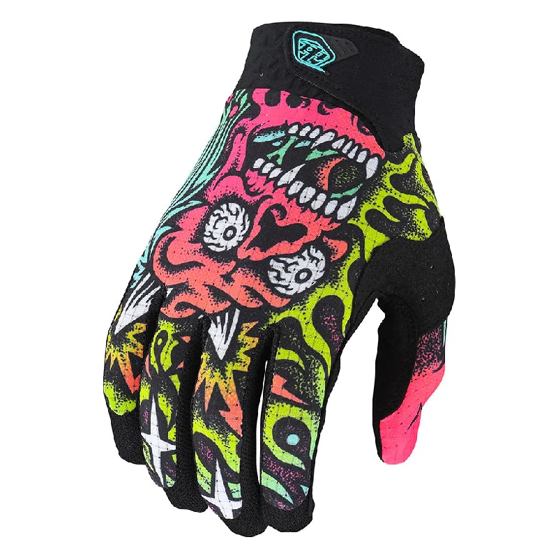 dirt resistant gloves -  TLD - Air Skull Demon Orange/Green Gloves