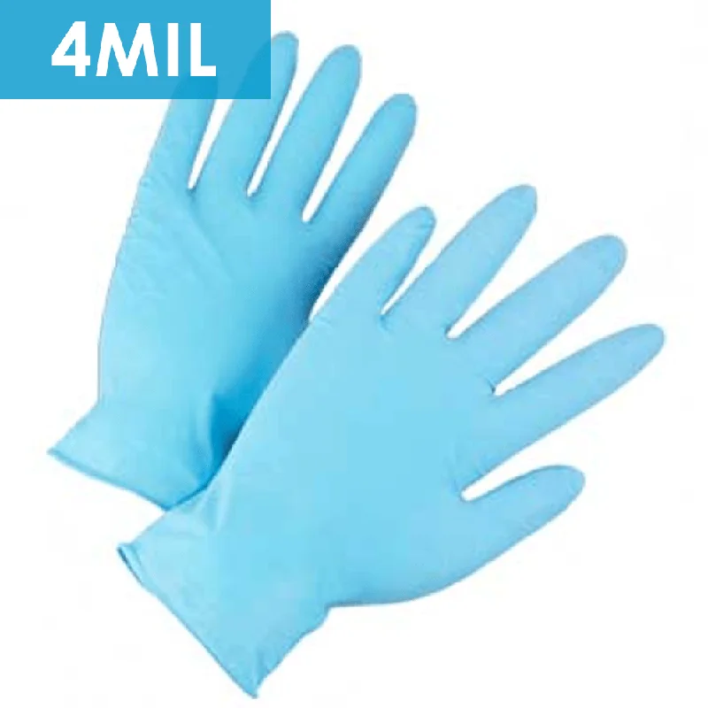 breathable athletic gloves -  Disposable Gloves-2900 Lightly Powdered Blue Nitrile, Industrial Grade, 4 mil,-  Sold in 10 boxes/case