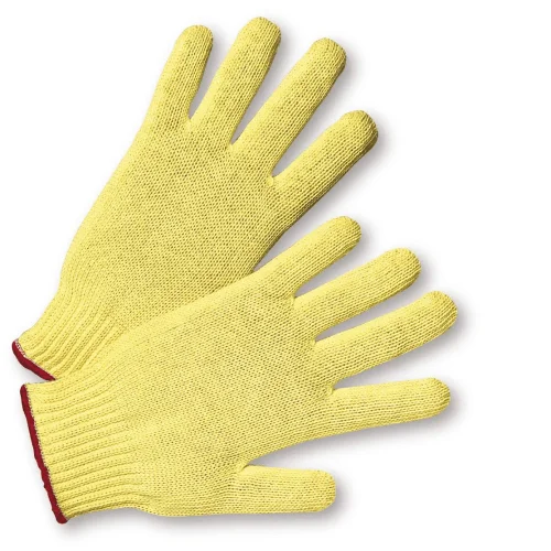 skin friendly gloves -  West Chester 35K 7 Gauge Kevlar knit Glove, Green Edging = Size •ANSI A2 Cut Level