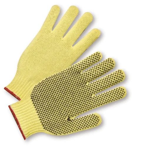 sweat resistant gloves -  West Chester 35KD 7 Gauge - Reg Weight 1 Sided Dot Kevlar Glove•ANSI 3 Cut