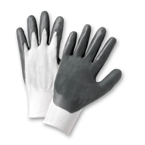 affordable winter gloves -  West Chester 713SNC, White/Gray Nitrile Coated Gloves, 12 Pair