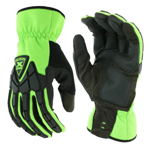 soft leather gloves -  West Chester 89305 Extreme Work Strike ProteX, Hi-Viz Impact Gloves, 6 Pair