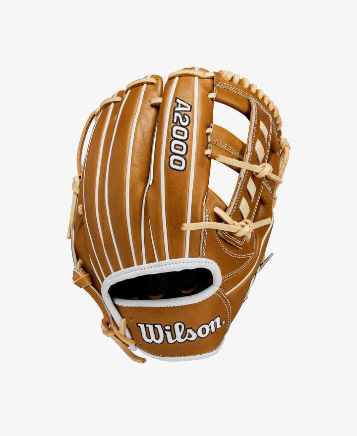 easy clean gloves -  Wilson A2000 11.5” Laced Cross Web Brown Infield Glove