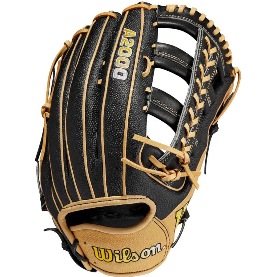 open weave gloves -  Wilson A2000 12.75” H-Web Black Blonde Brown Outfield Glove