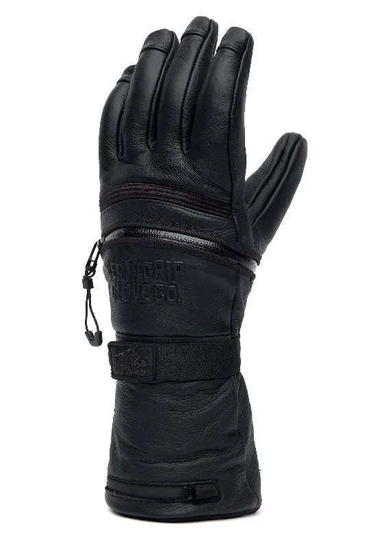 branded leather gloves -  Zombie Glove Long Cut - Black