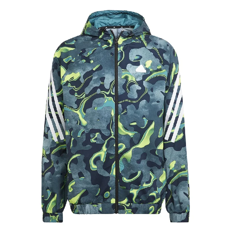 sock materials winter -  adidas - Men's Future Icons All Over Print Full Zip Hoodie (IJ8844)