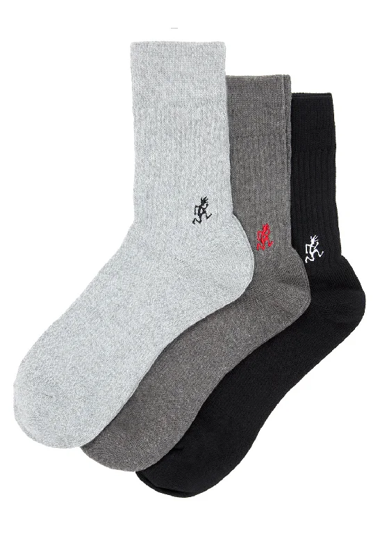 sock patterns summer -  Gramicci Basic Crew Socks - Black / Charcoal / Grey