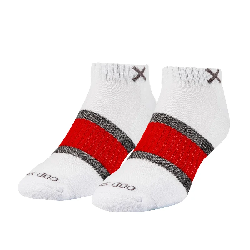 sock packaging formal -  Basix Men Ankle 3 Stripe White Gray Red