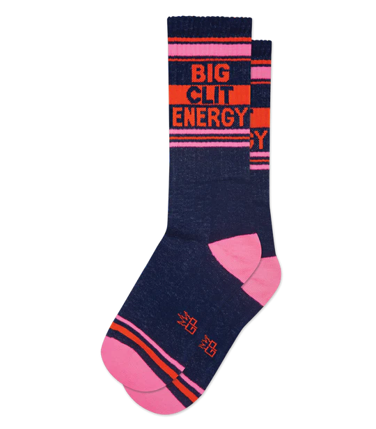 sock types casual -  Big Clit Energy Unisex Gym Crew Socks